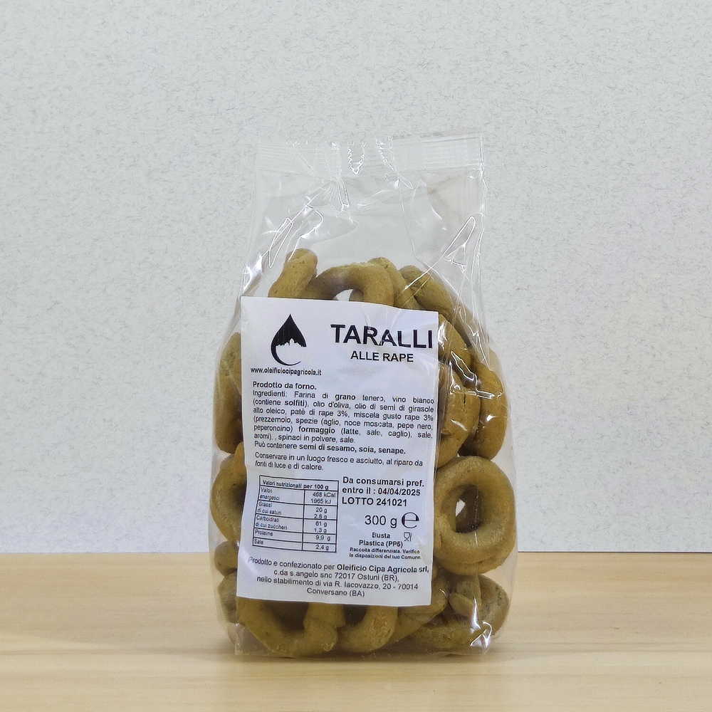 Taralli gusto rapa - Prodotti da forno - Oleificio Cipa Agricola